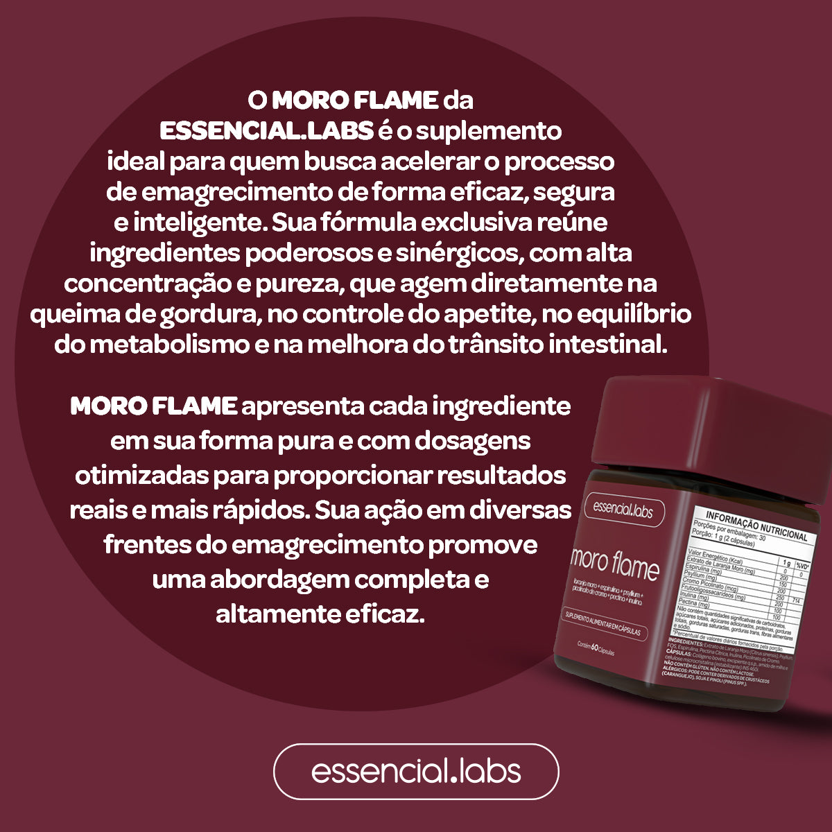 Moro Flame - Essencial Labs - 60 cápsulas