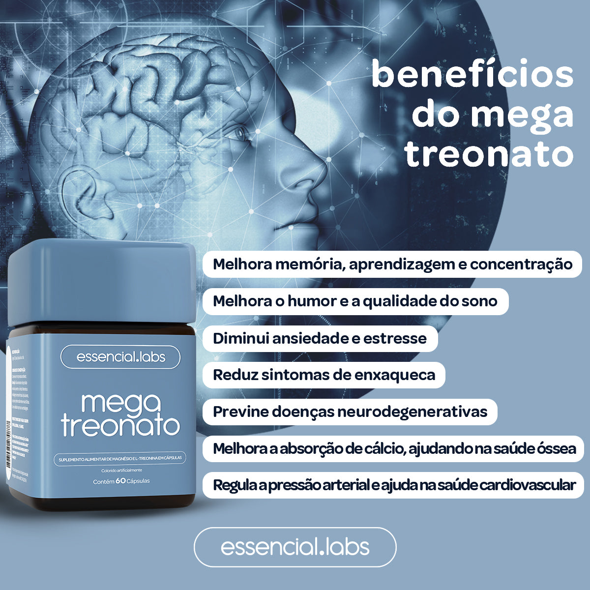 Mega Treonato - Essencial Labs - 60 cápsulas