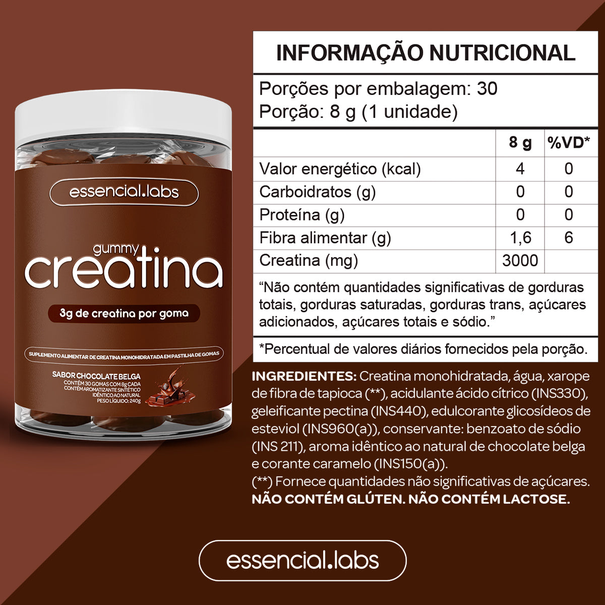 Gummy Creatina - Essencial Labs - Sabor Doce de Leite