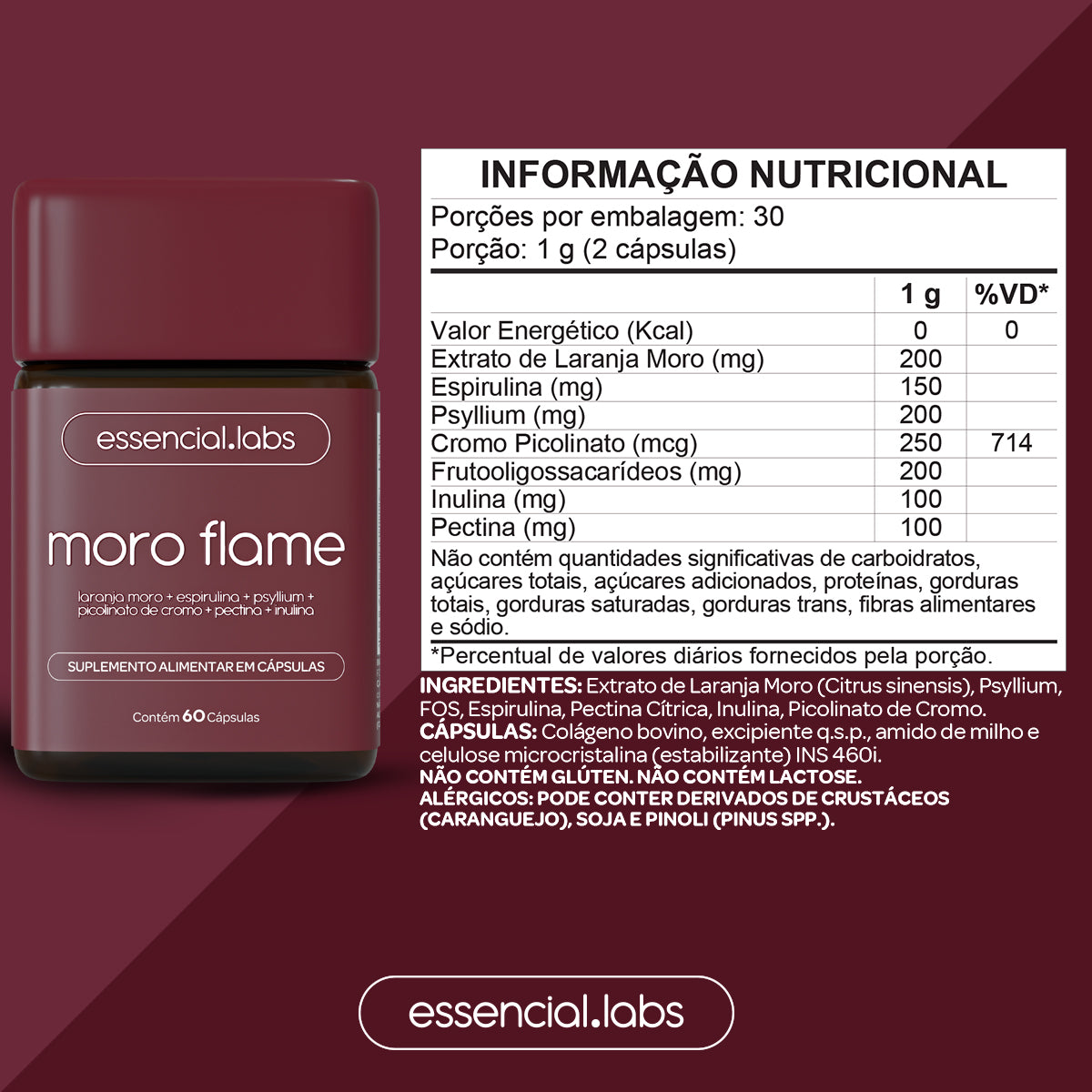 Moro Flame - Essencial Labs - 60 cápsulas