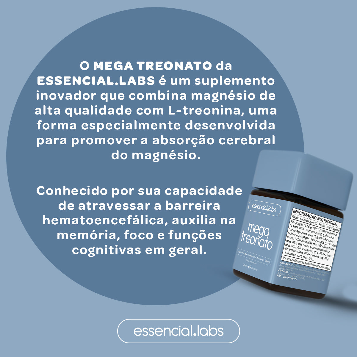 Mega Treonato - Essencial Labs - 60 cápsulas