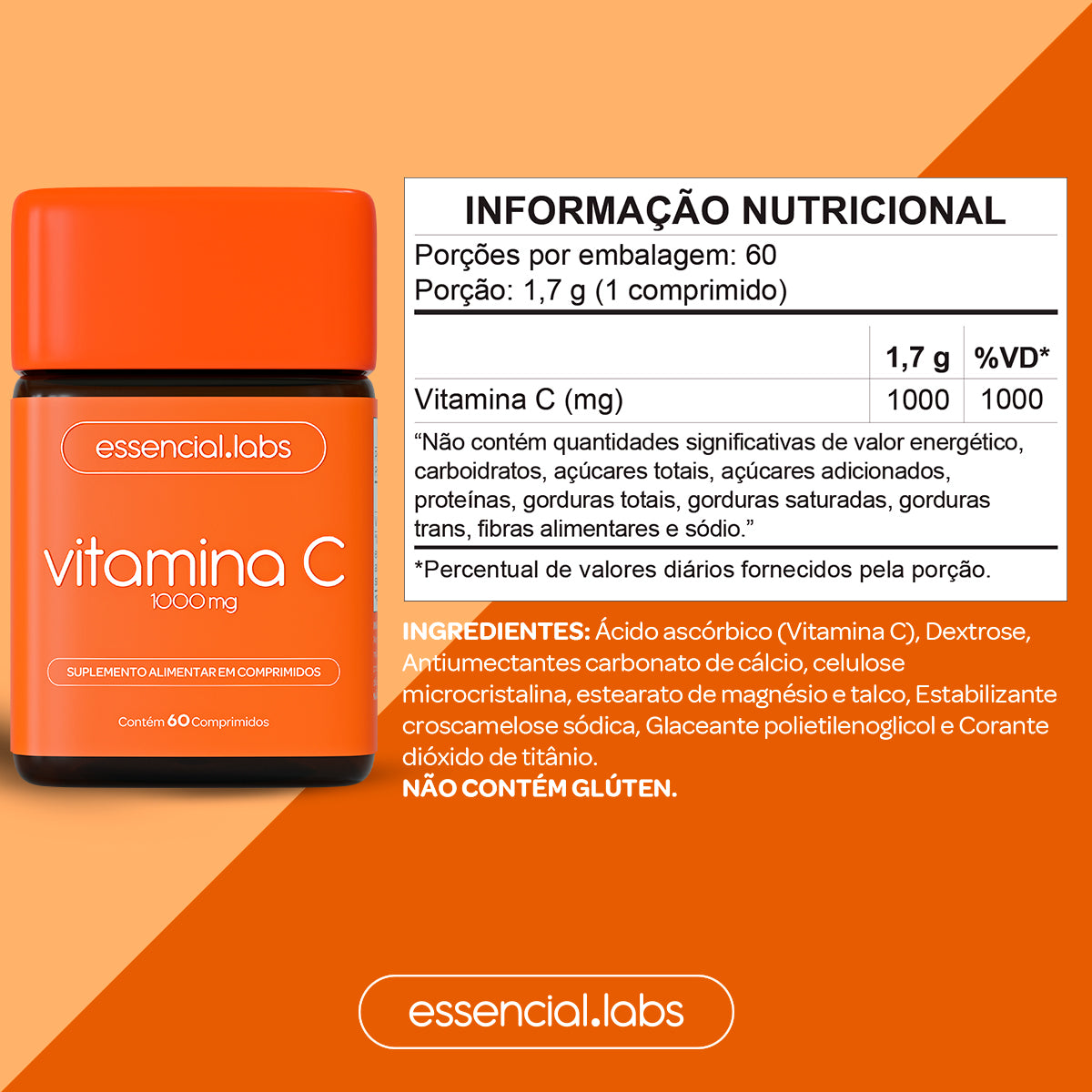 Vitamina C - Essencial Labs - 60 comprimidos