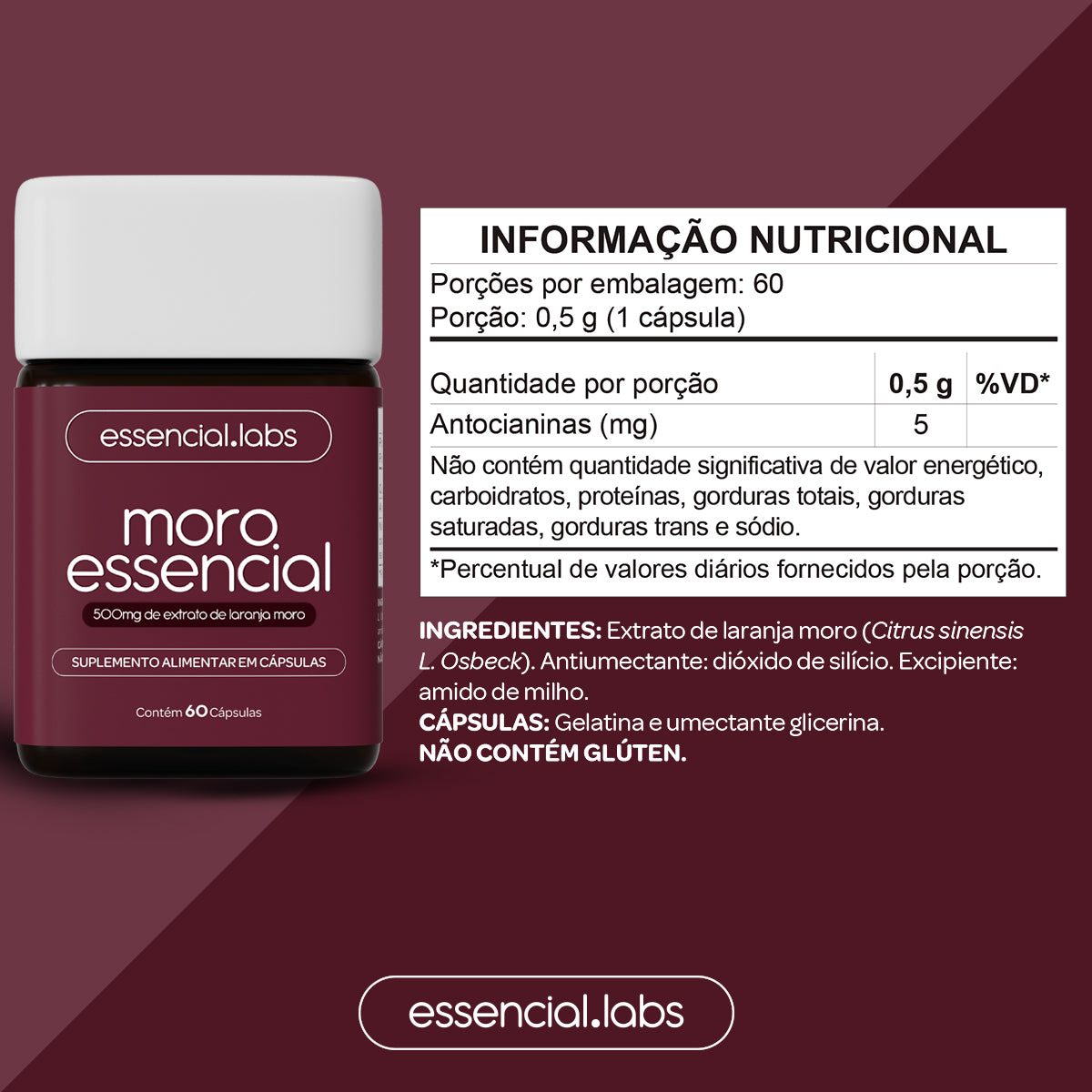 Moro Essencial - Essencial Labs - 60 cápsulas