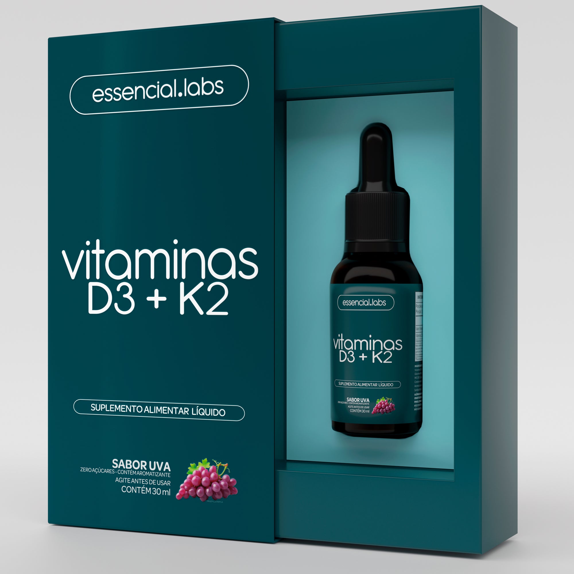 Vitaminas D3 + K2 - Essencial Labs - 30ml