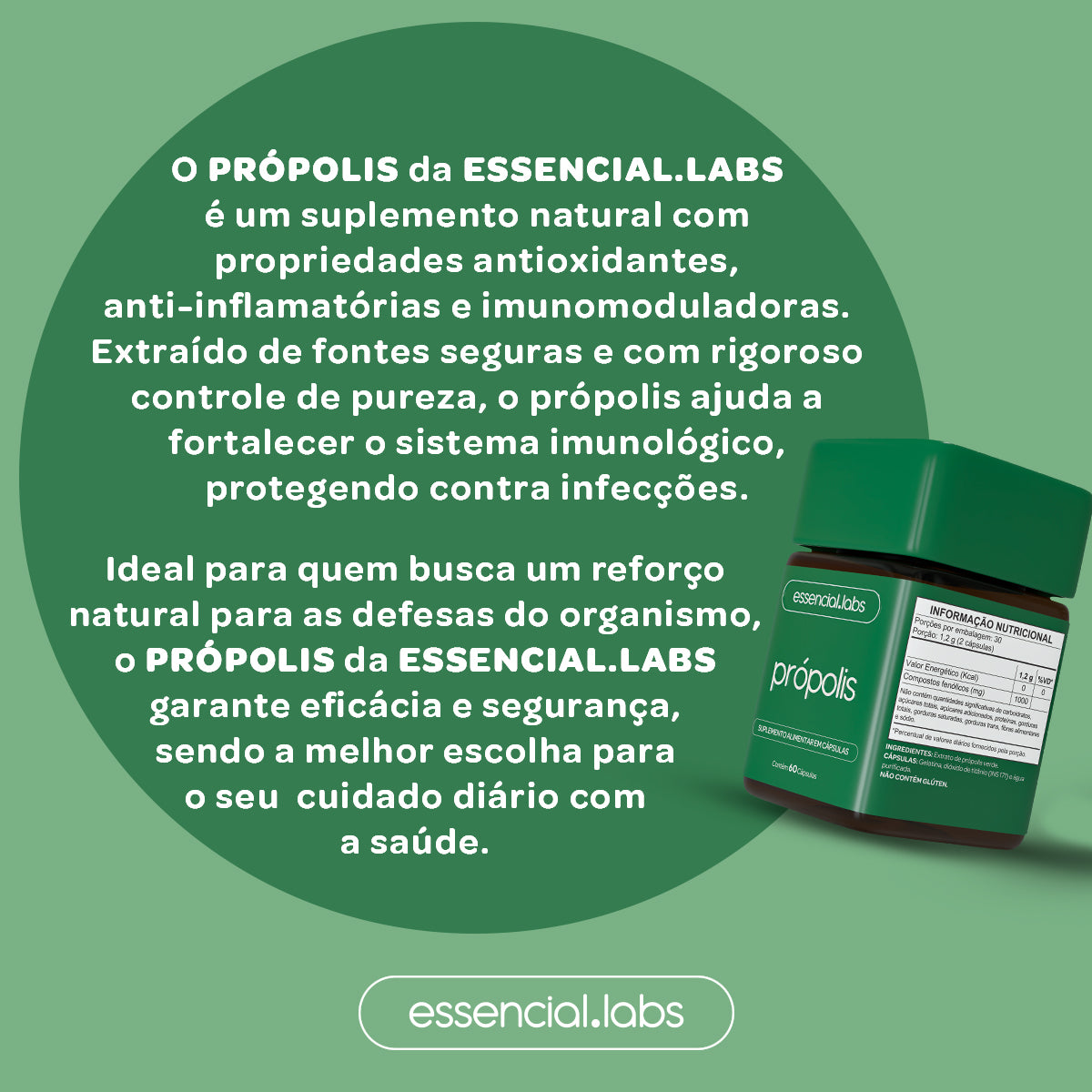 Própolis - Essencial Labs - 60 Cápsulas