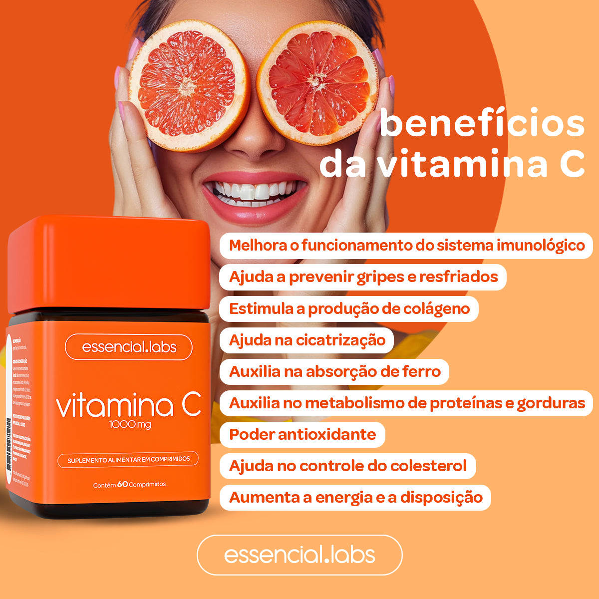 Vitamina C - Essencial Labs - 60 comprimidos