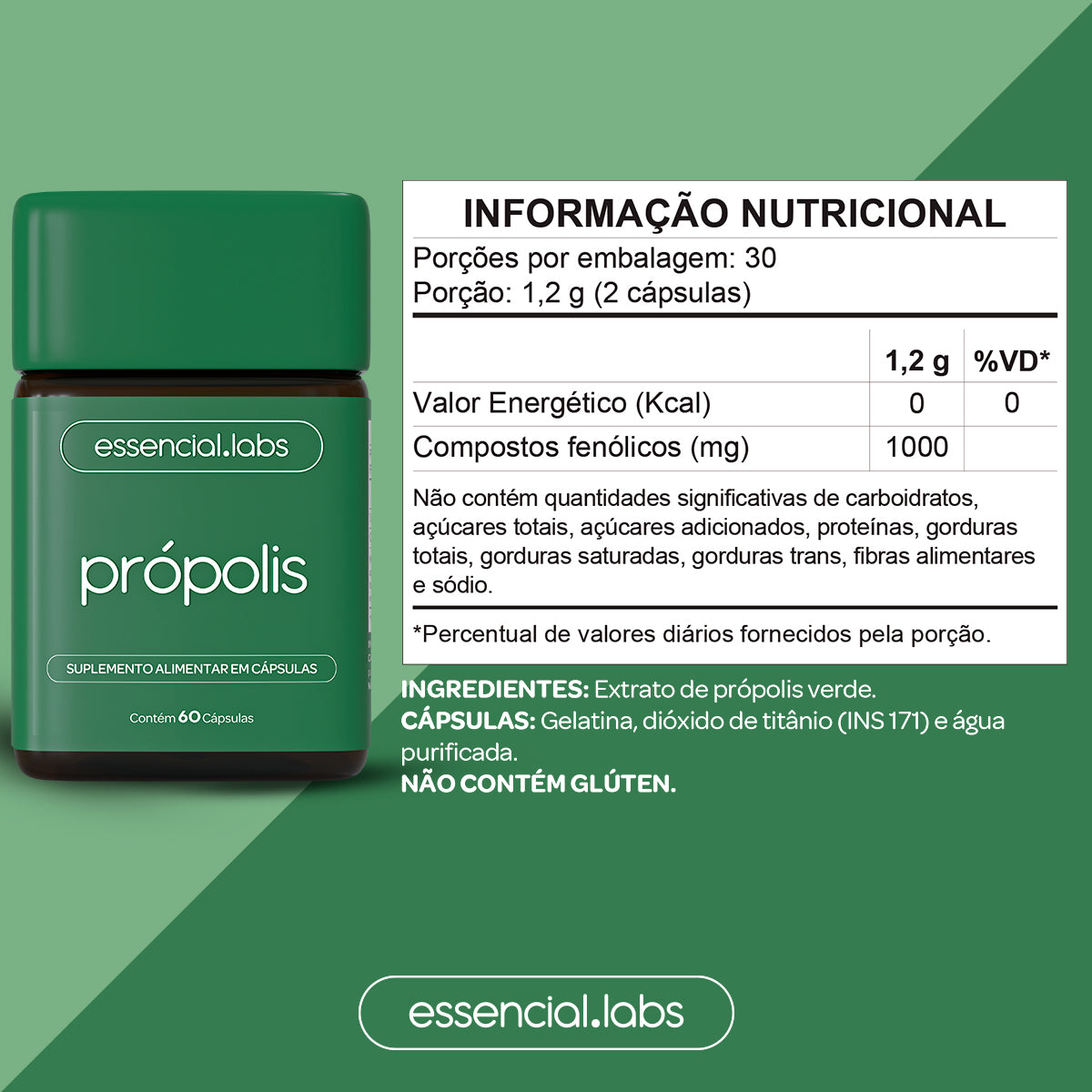 Própolis - Essencial Labs - 60 Cápsulas