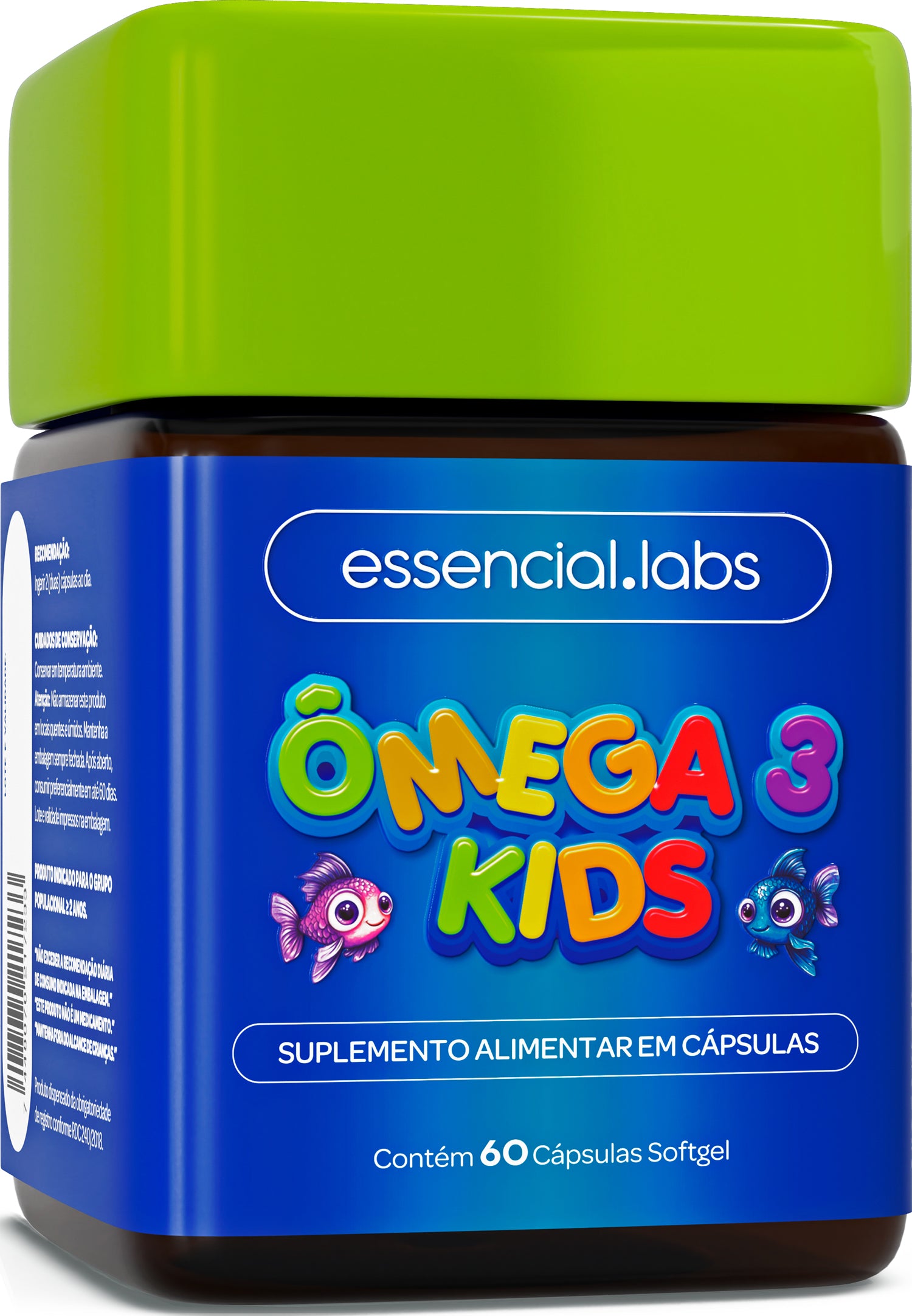 Ômega 3 Kids - Essencial Labs - 60 cápsulas Softgel