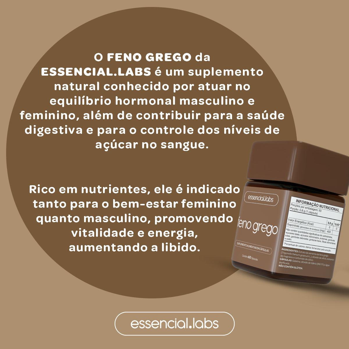Feno Grego - Essencial Labs - 60 cápsulas