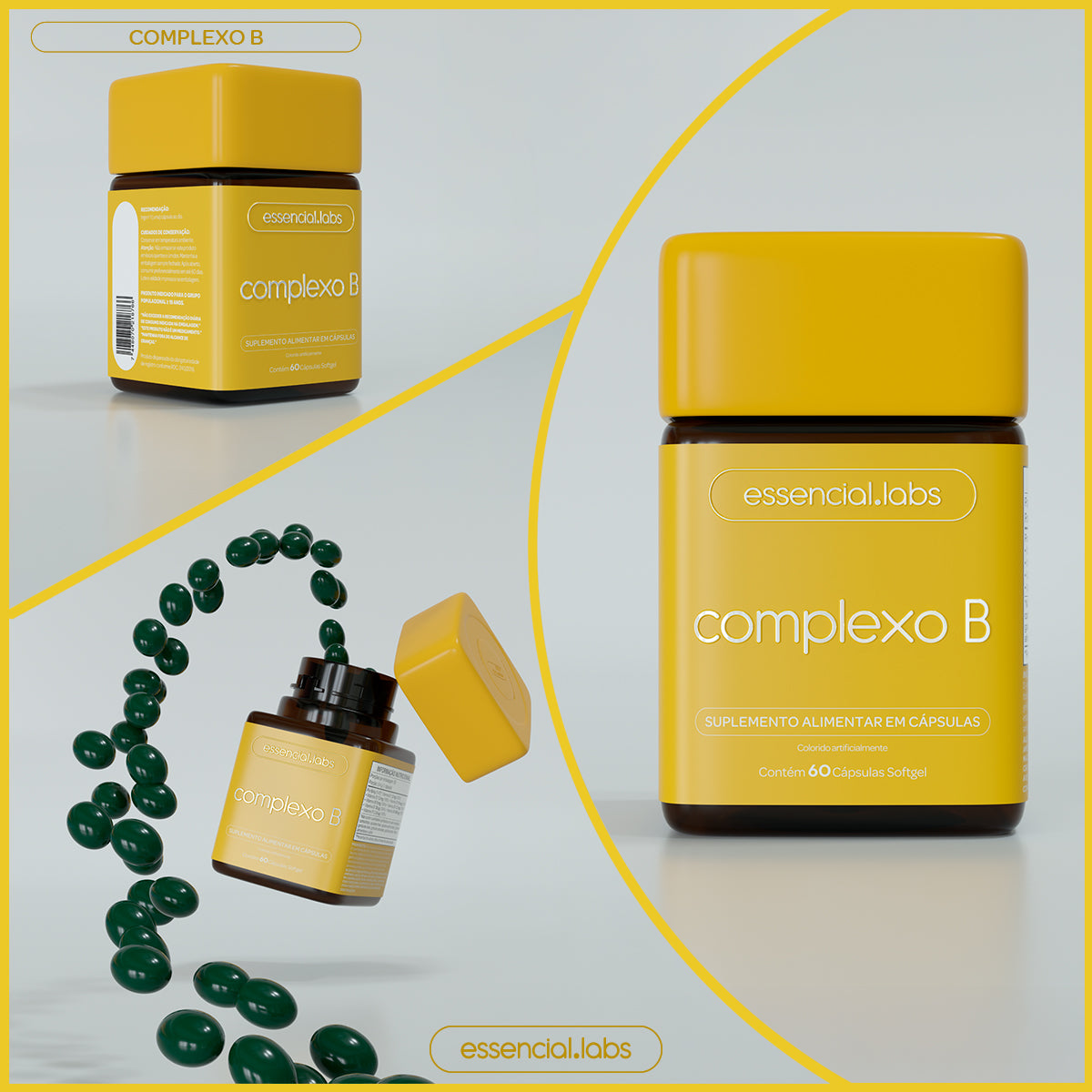 Complexo B - Essencial Labs - 60 Cápsulas Softgel