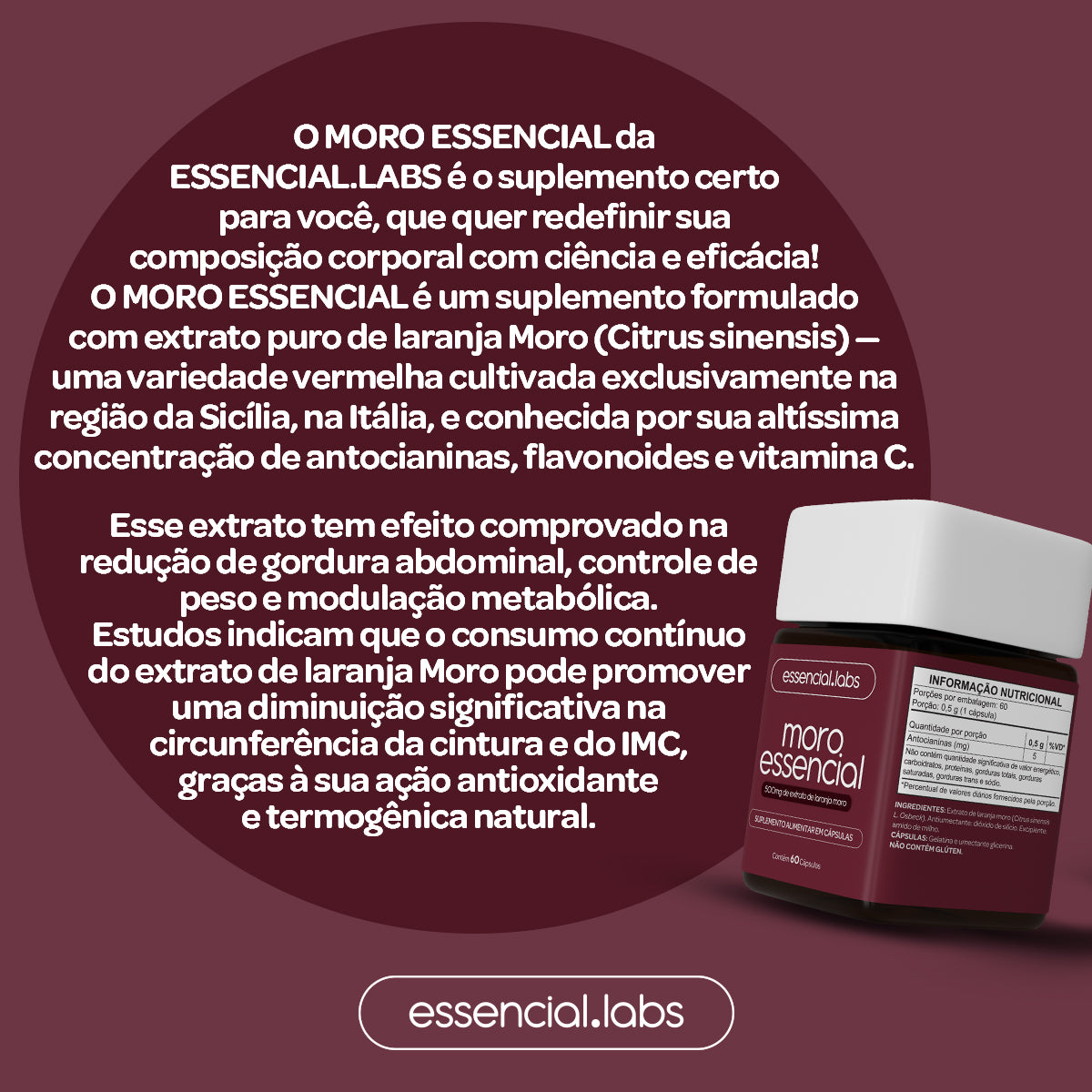 Moro Essencial - Essencial Labs - 60 cápsulas