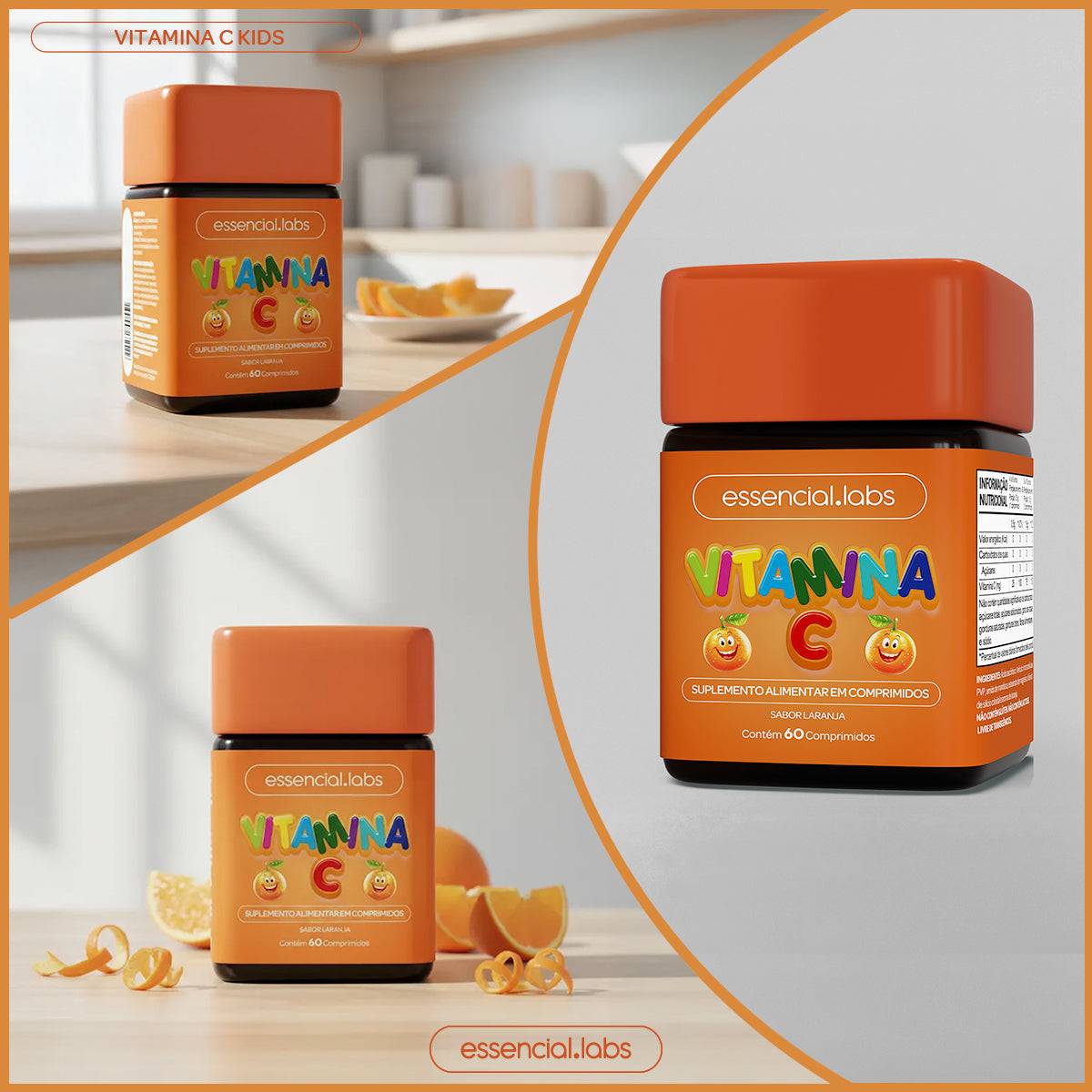 Vitamina C Kids - Essencial Labs - 60 comprimidos