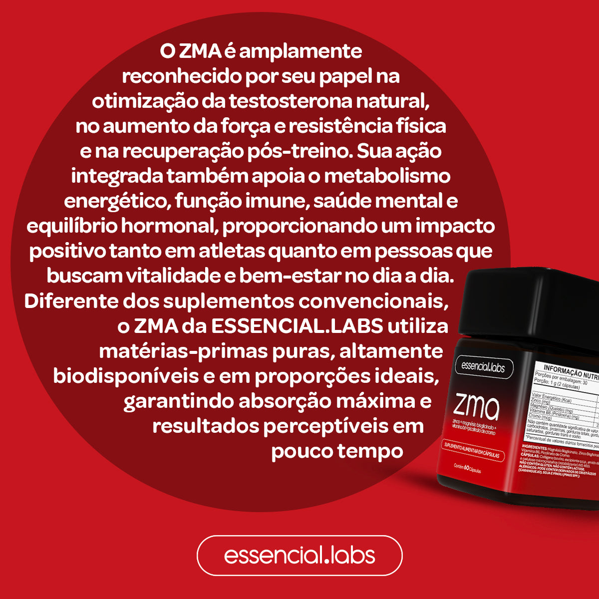ZMA - Essencial Labs - 60 Cápsulas