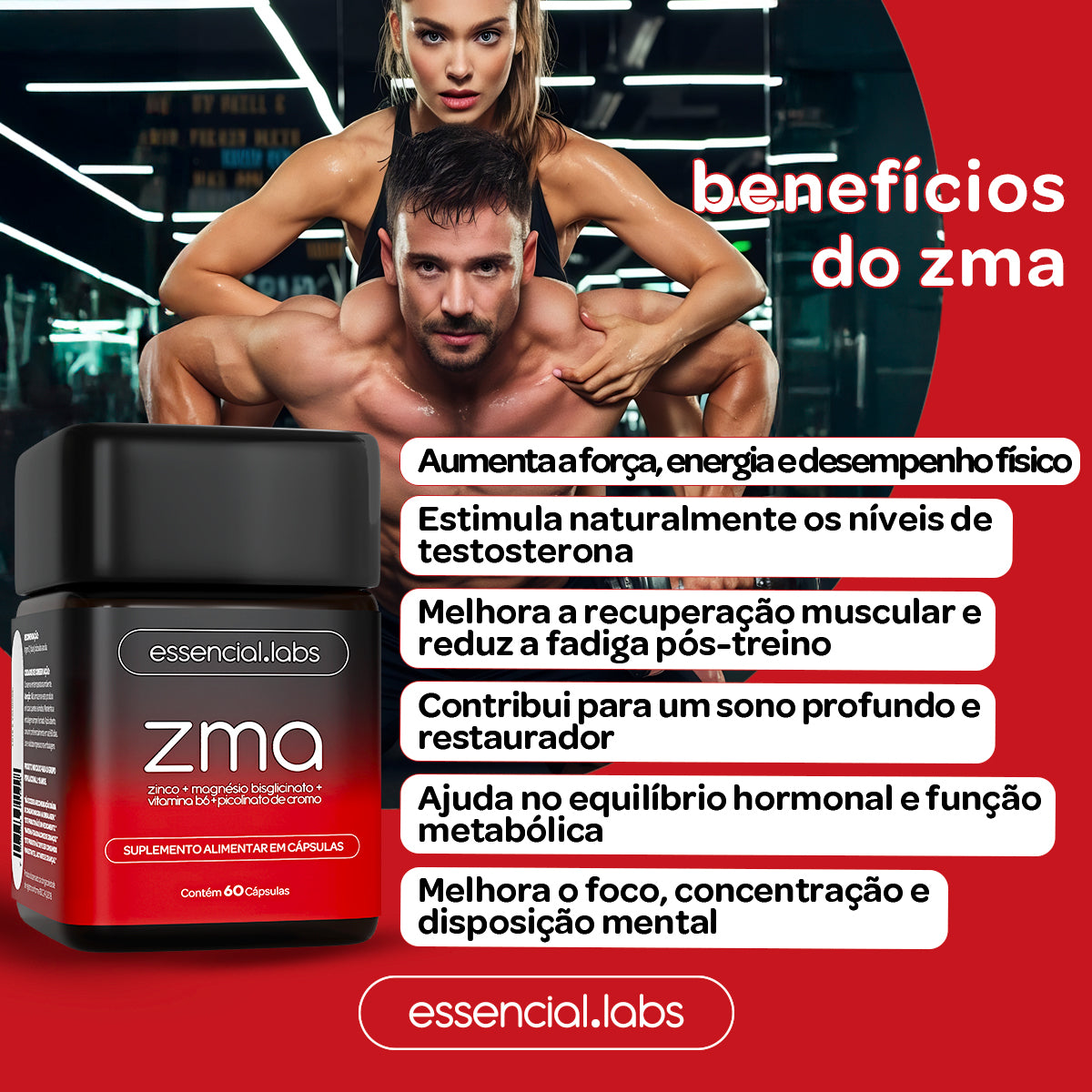 ZMA - Essencial Labs - 60 Cápsulas