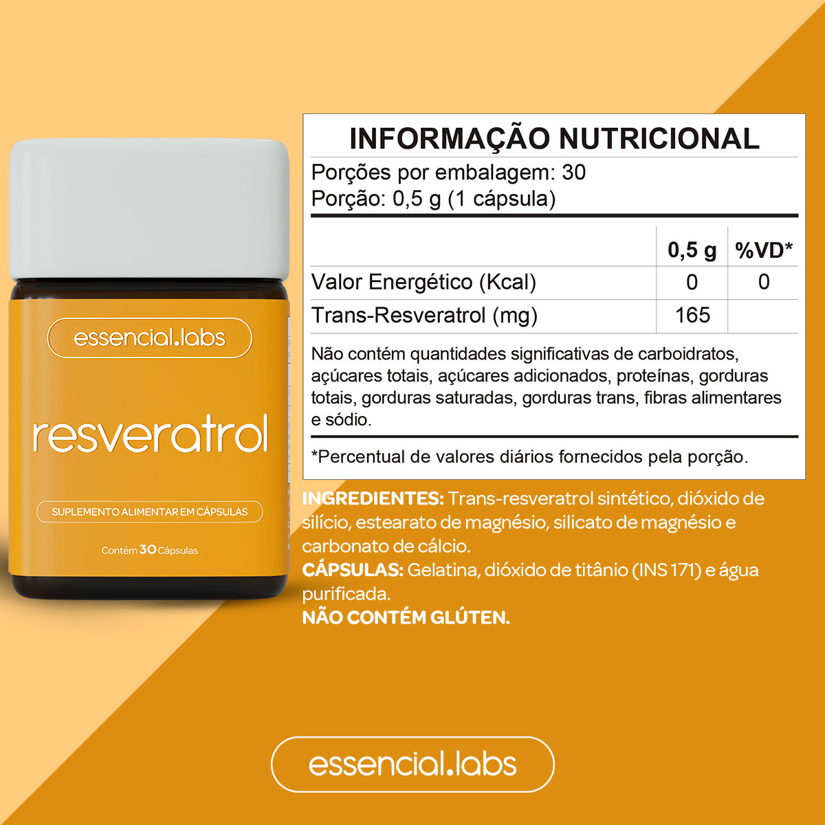 Resveratrol - Essencial Labs - 30 cápsulas