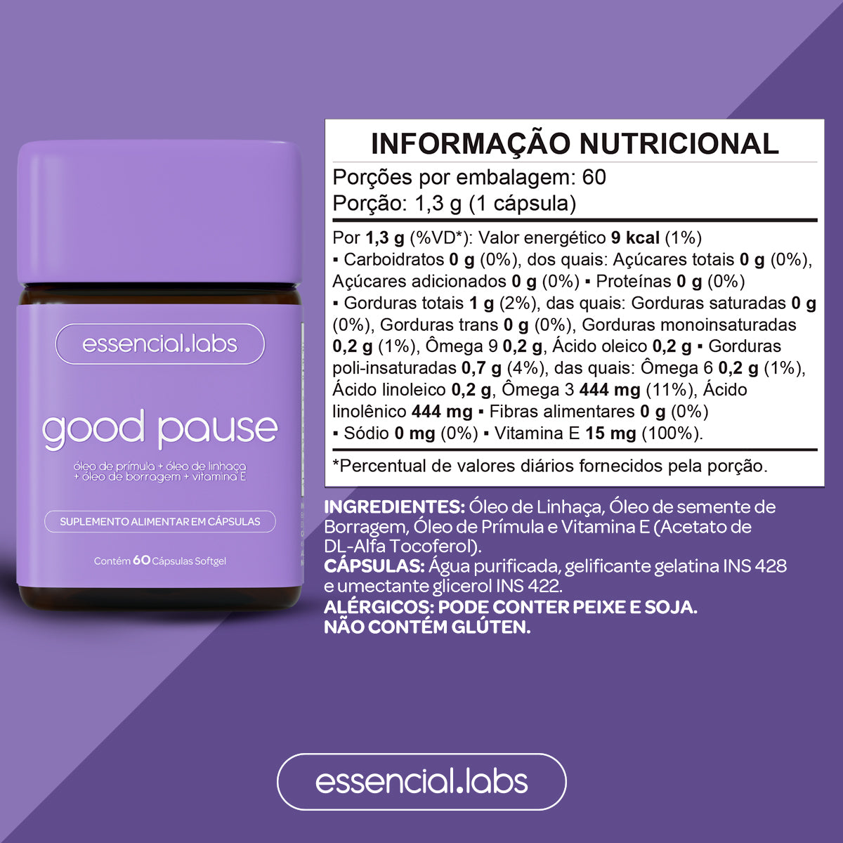 Good Pause - Essencial Labs - 60 cápsulas Softgel