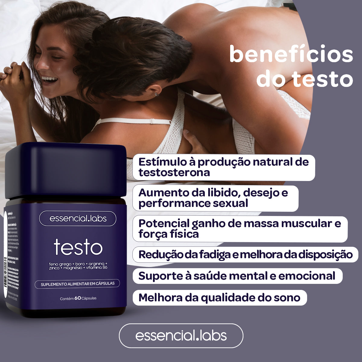 Testo - Essencial Labs - 60 cápsulas