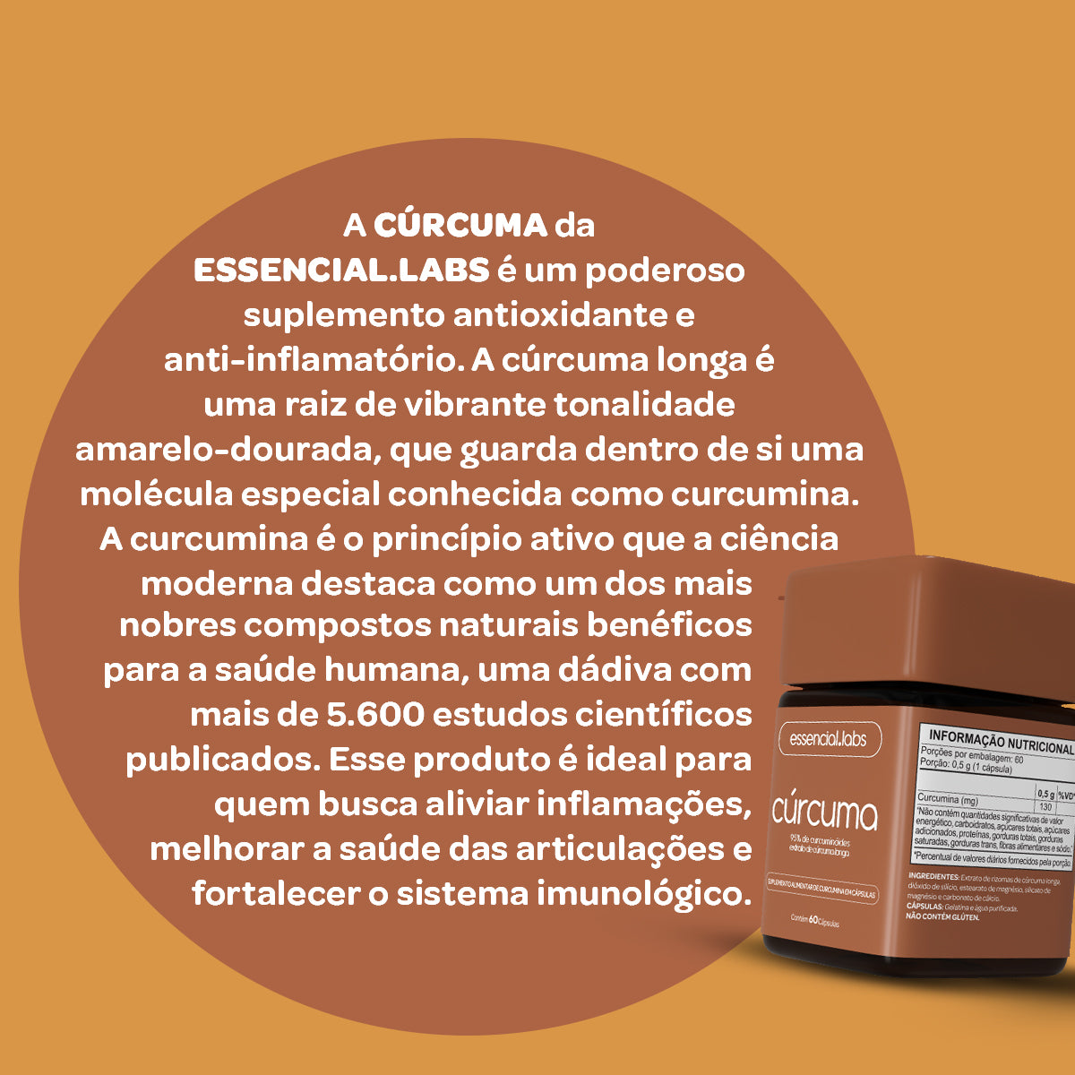 Cúrcuma - Essencial Labs - 60 cápsulas