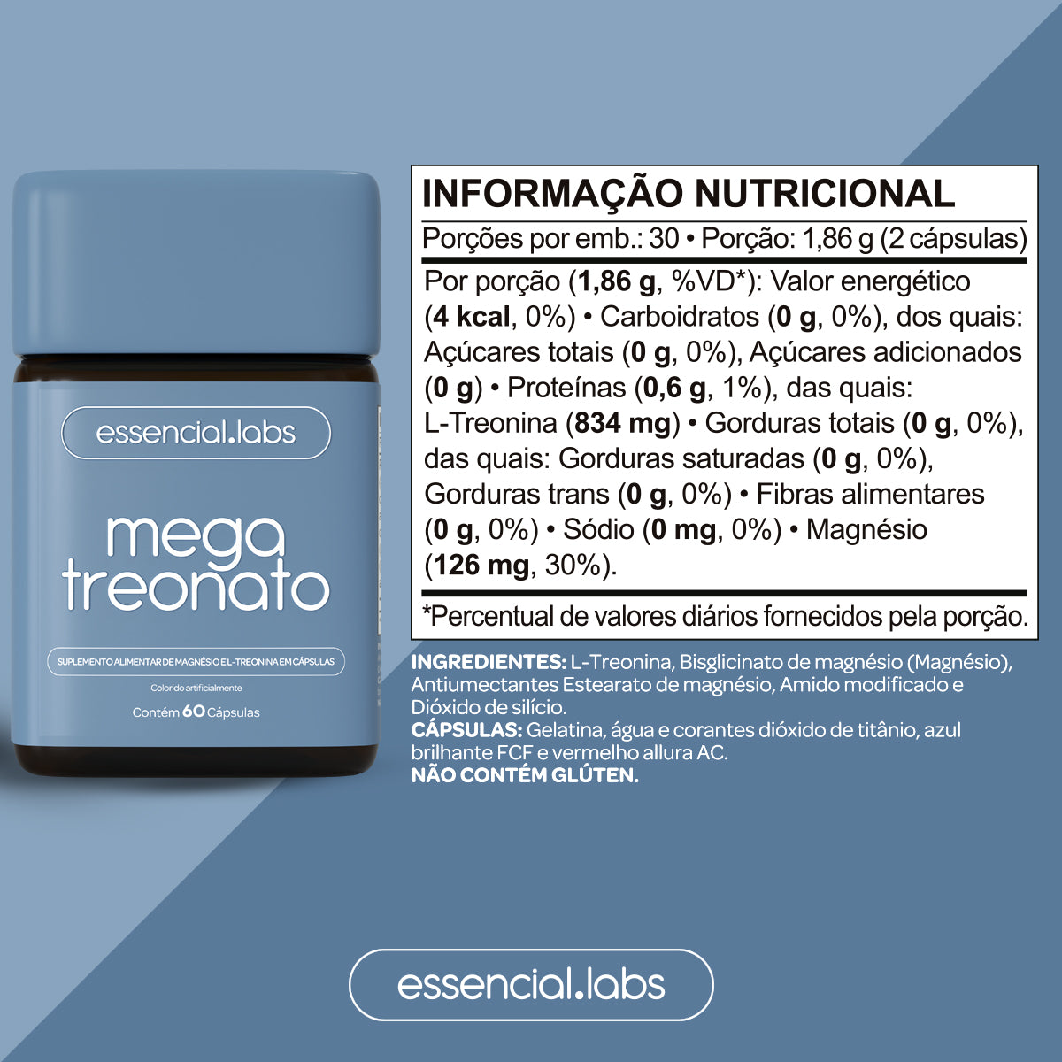 Mega Treonato - Essencial Labs - 60 cápsulas