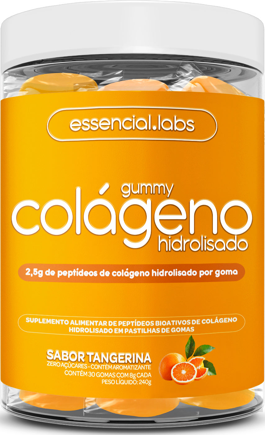 Gummy Colágeno - Essencial Labs - Sabor Tangerina