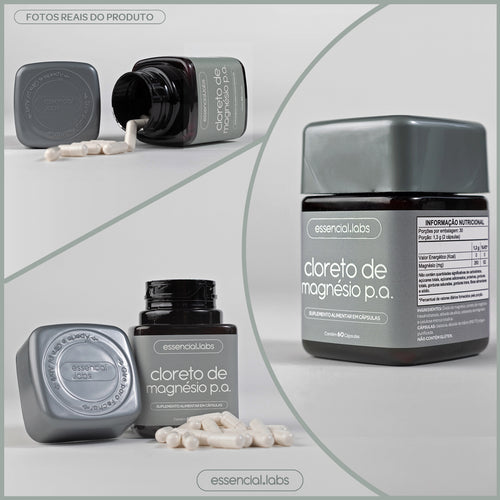 Cloreto de Magnésio P.A. - Essencial Labs - 60 cápsulas
