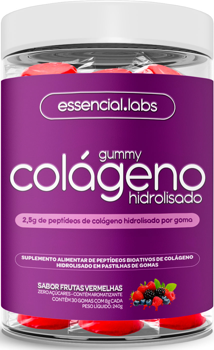 Gummy Colágeno - Essencial Labs - Sabor Frutas Vermelhas